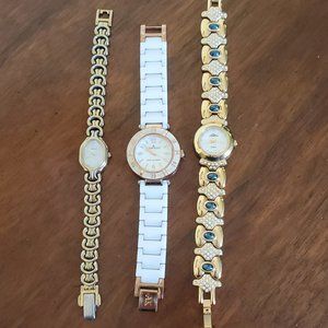 3 Vintage Citizen echo dr gold plated watch Anne Klein AK and Pierre Jacquard